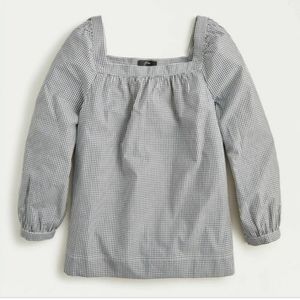 Gingham Square Neck Top